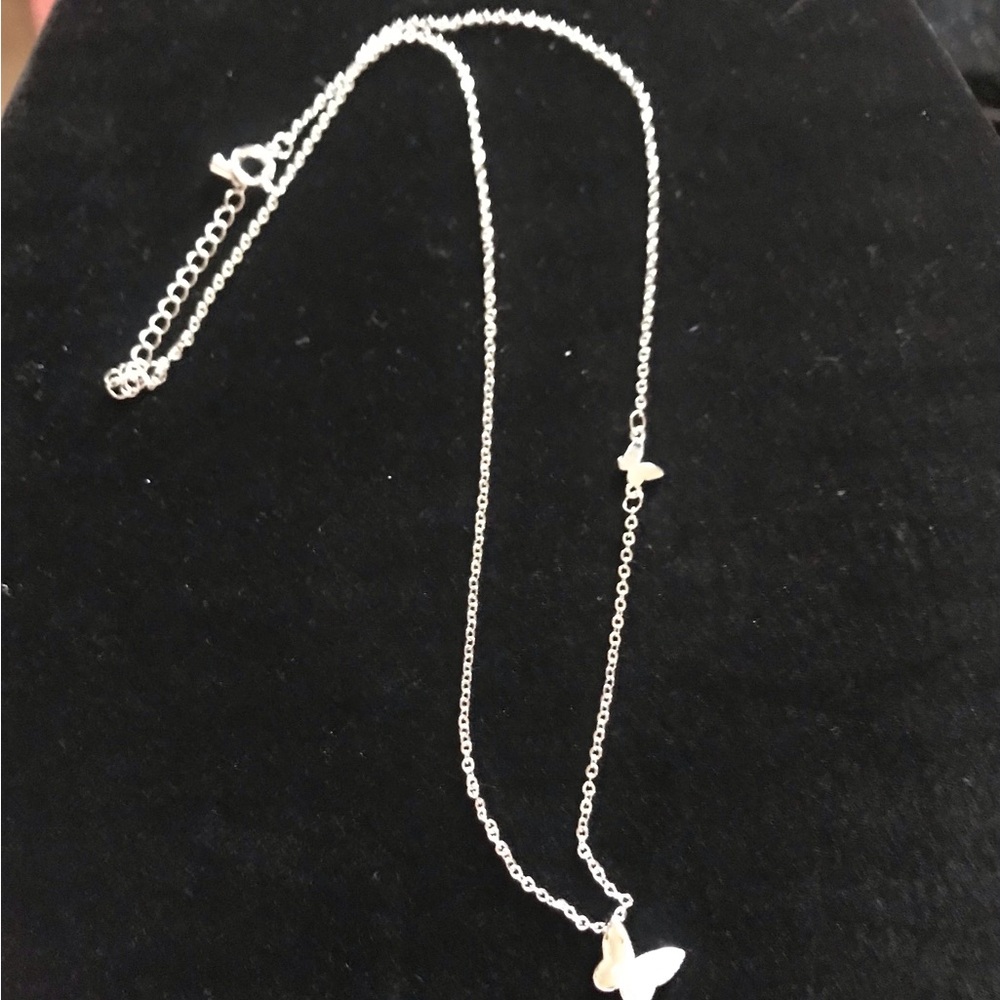 Silver Butterfly Pendant Necklace